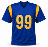 Los Angeles Rams Aaron Donald Autographed Blue Jersey Beckett BAS Witness Stock #267075