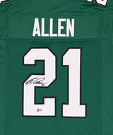 Philadelphia Eagles Eric Allen Autographed Green Jersey Beckett BAS Witness Stock #267064