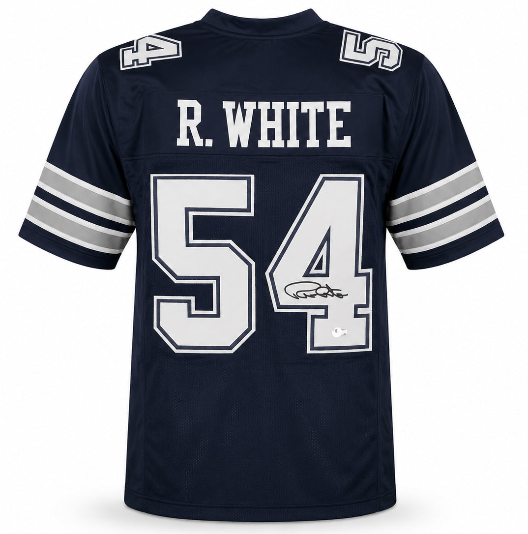 Dallas Cowboys Randy White Autographed Blue Jersey Beckett BAS Witness Stock #267047