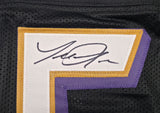 Baltimore Ravens Terrell Suggs Autographed Black Jersey Beckett BAS Witness Stock #267048