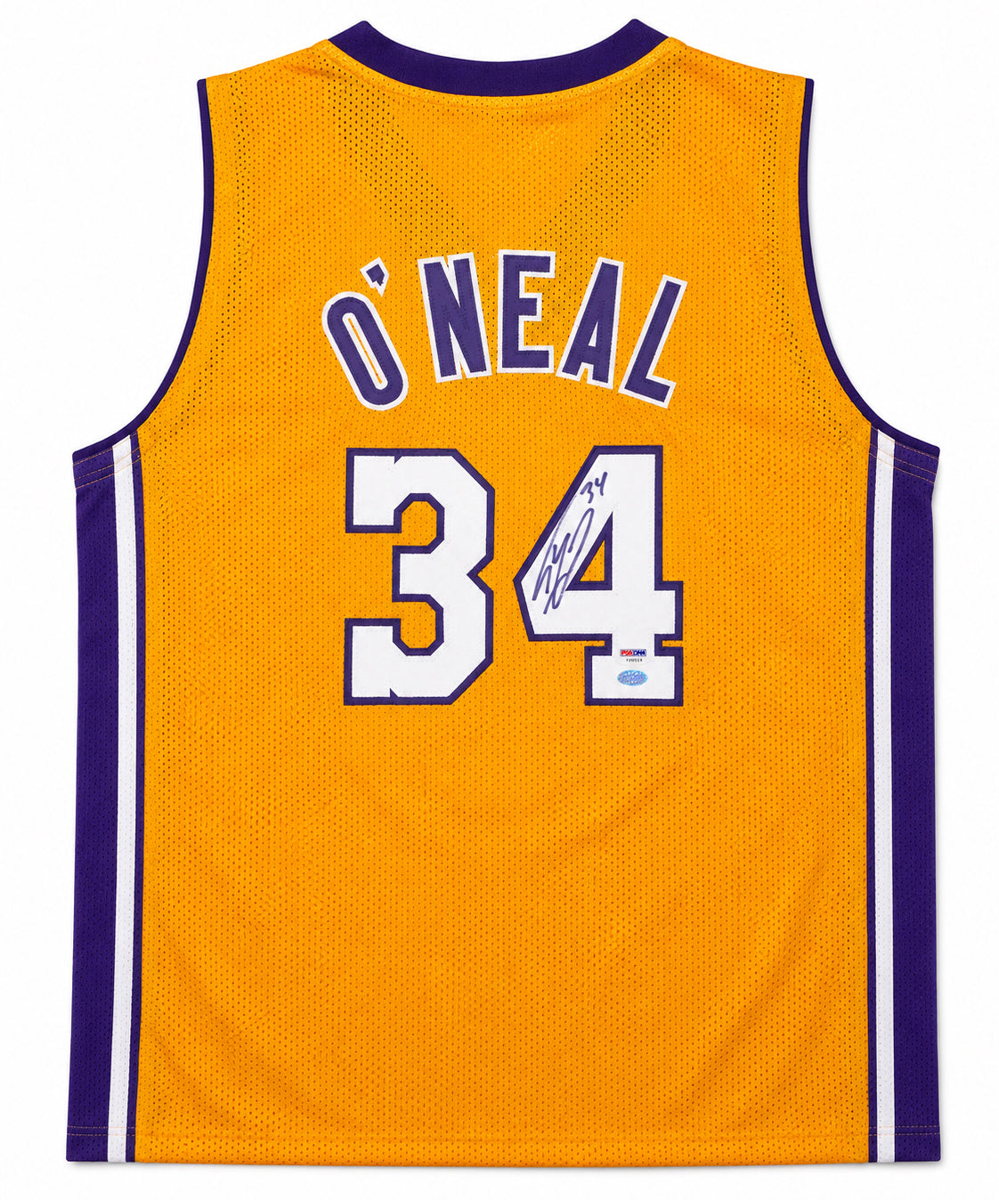 Los Angeles Lakers Shaquille O'Neal Autographed Gold Jersey PSA/DNA Stock #267056