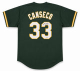 Oakland A's Jose Canseco Autographed Green Jersey Beckett BAS Witness Stock #267074