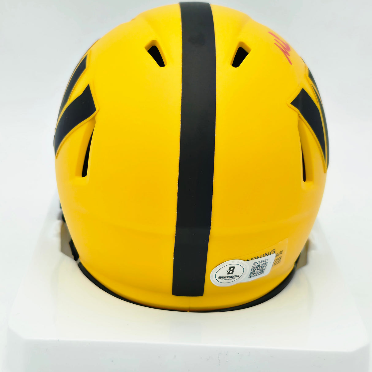 Mike Sainristil Autographed Washington Commanders Rave Yellow Speed Mini Helmet Beckett BAS QR Stock #267260