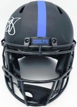 Reggie Wayne Autographed Indianapolis Colts Eclipse Black Full Size Speed Authentic Helmet Beckett BAS Witness Stock #267308