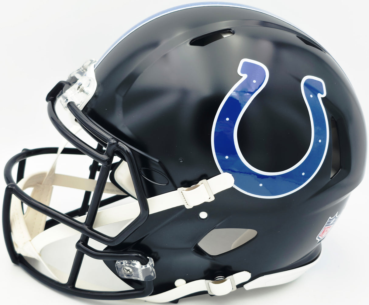 Reggie Wayne Autographed Indianapolis Colts Black 2023 Alternate Full Size Speed Authentic Helmet Beckett BAS Witness Stock #267310