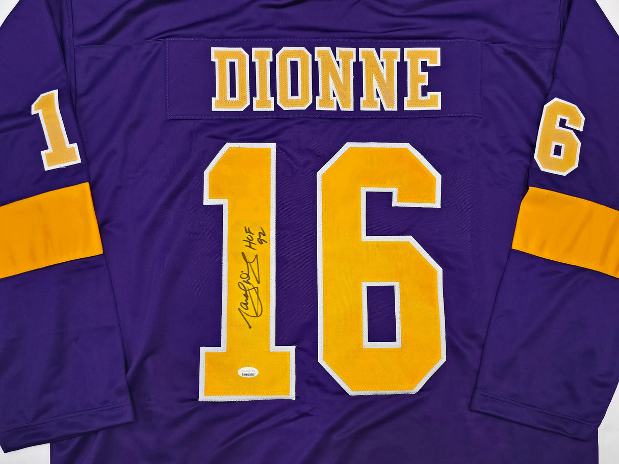 Los Angeles Kings Marcel Dionne Autographed Purple Jersey "HOF 92" JSA Stock #267060