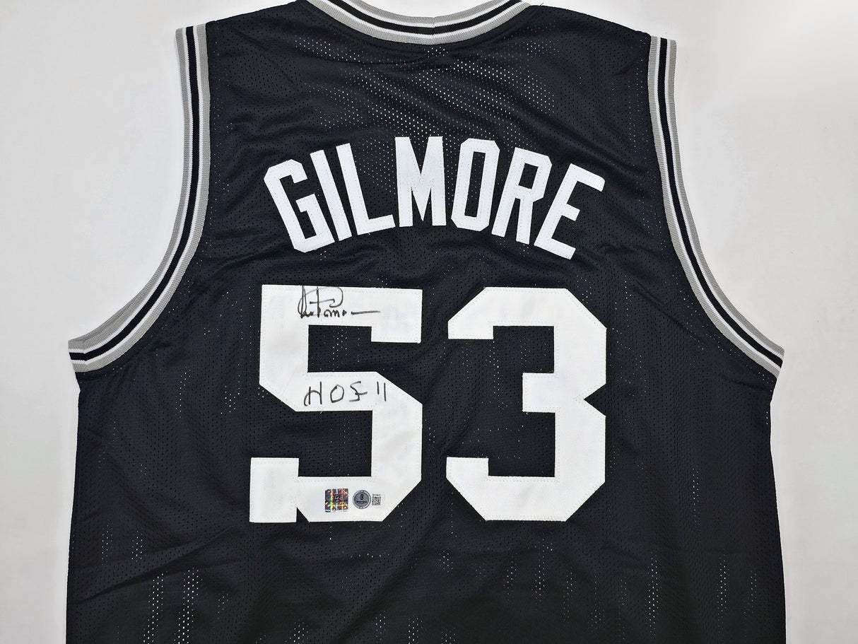 San Antonio Spurs Artis Gilmore Autographed Black Jersey "HOF-11" Beckett BAS QR Stock #267059