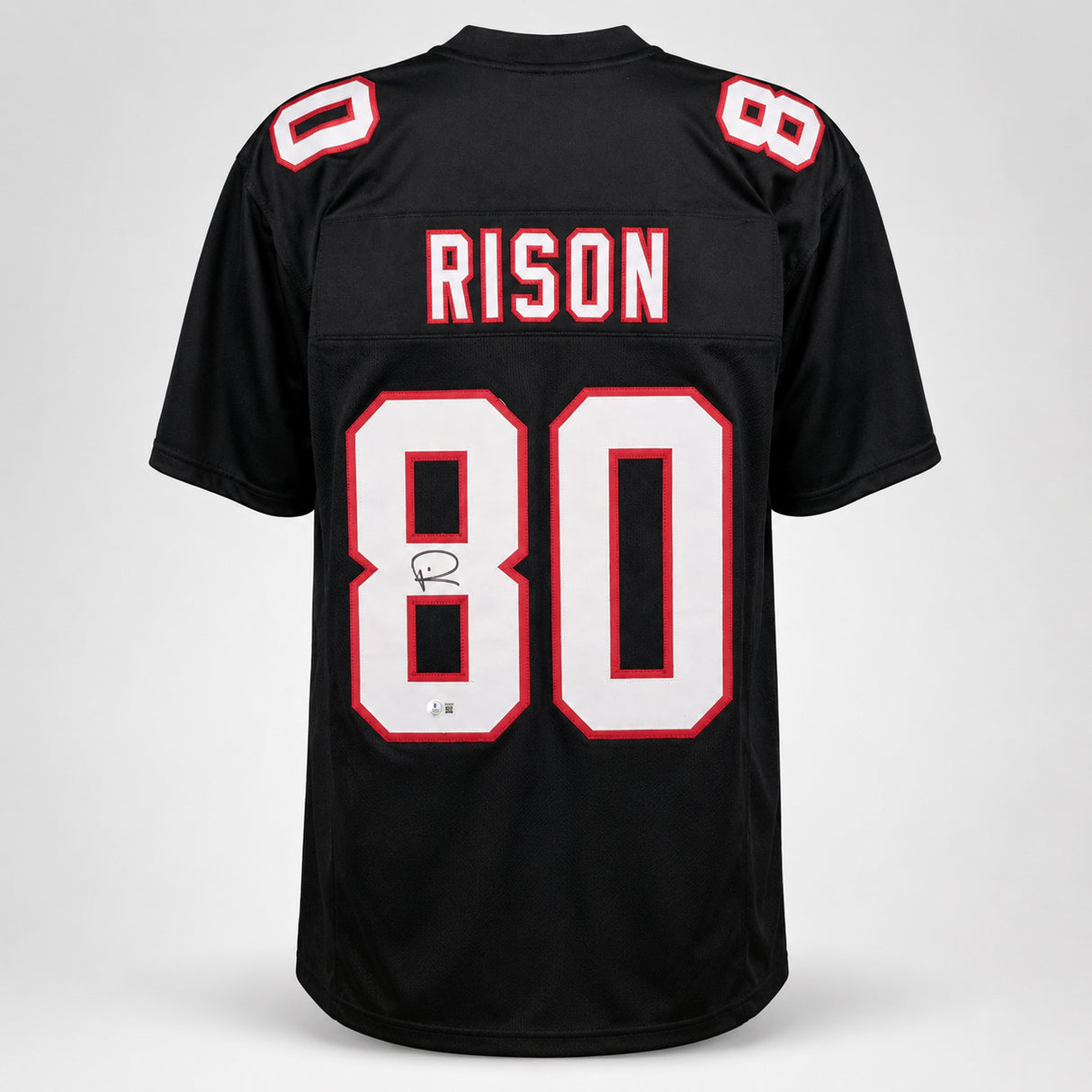 Atlanta Falcons Andre Rison Autographed Black Jersey Beckett BAS Witness Stock #265942