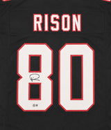 Atlanta Falcons Andre Rison Autographed Black Jersey Beckett BAS Witness Stock #265942