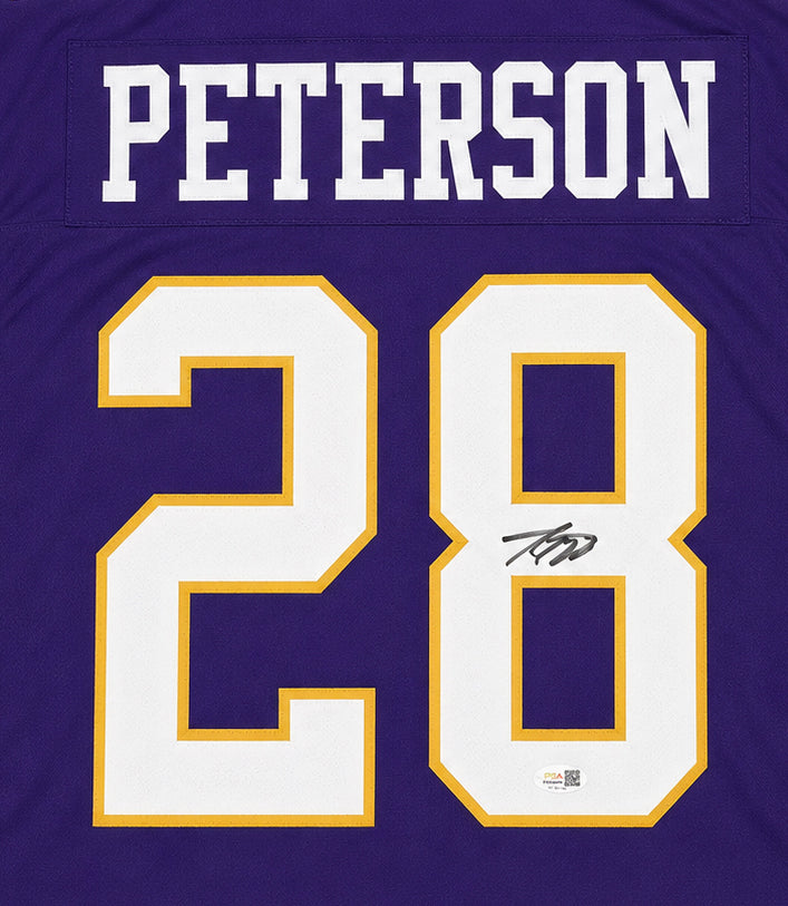 Minnesota Vikings Adrian Peterson Autographed Purple Jersey JSA Witness Stock #265941