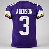 Minnesota Vikings Jordan Addison Autographed Purple Jersey Beckett BAS QR Stock #265945
