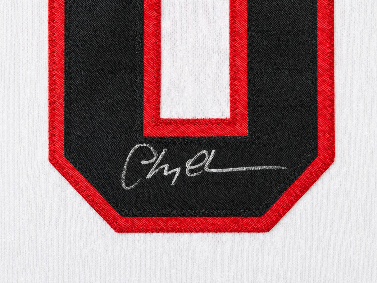Christmas Vacation Chevy Chase Autographed White Jersey Clark Griswold Beckett BAS QR Stock #266072