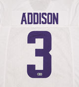 Minnesota Vikings Jordan Addison Autographed White Jersey Beckett BAS QR Stock #265946