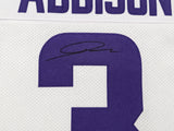 Minnesota Vikings Jordan Addison Autographed White Jersey Beckett BAS QR Stock #265946
