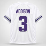 Minnesota Vikings Jordan Addison Autographed White Jersey Beckett BAS QR Stock #265948