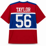 New York Giants Lawrence Taylor Autographed Blue, Red & White Jersey Beckett BAS Witness Stock #265938