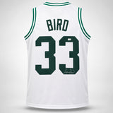 Boston Celtics Larry Bird Autographed White Jersey Beckett BAS QR Stock #265943