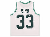 Boston Celtics Larry Bird Autographed White Jersey Beckett BAS QR Stock #265943