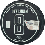 Alex Ovechkin Autographed Official Washington Capitals Record Breaking Goal Logo Hockey Puck #/895 Fanatics Holo Stock #251007