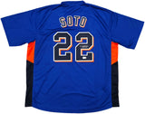 New York Mets Juan Soto Autographed Blue Jersey Beckett BAS QR Stock #252352