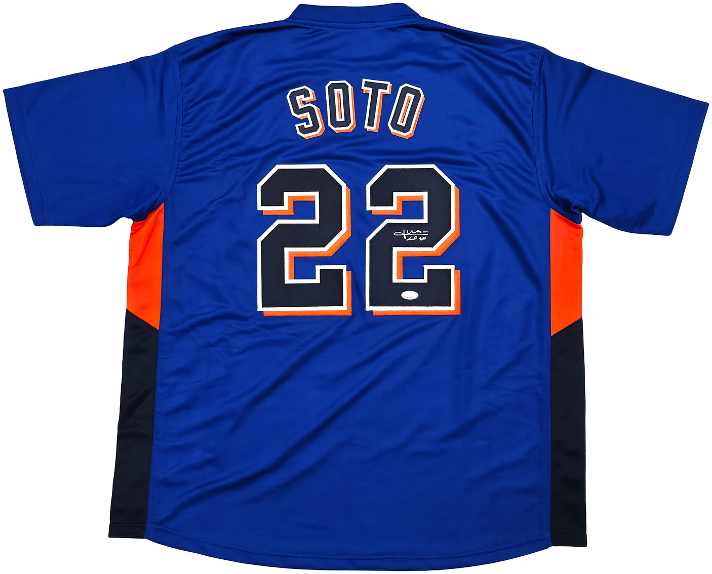 New York Mets Juan Soto Autographed Blue Jersey JSA Stock #252353