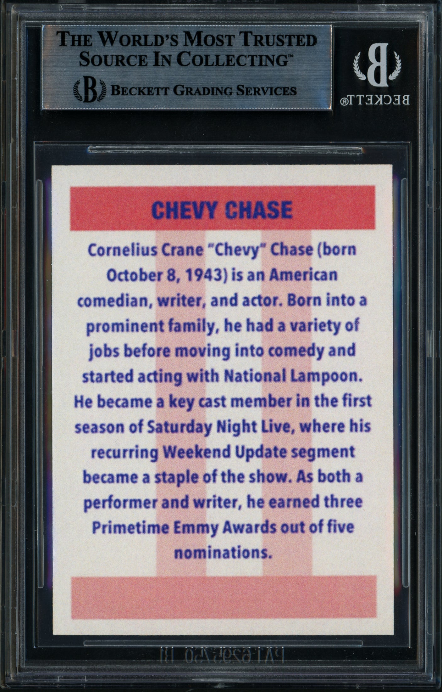 Chevy Chase Autographed 1986 Fleer Reprint Custom Trading Card Los Angeles Lakers Beckett BAS Stock #250493
