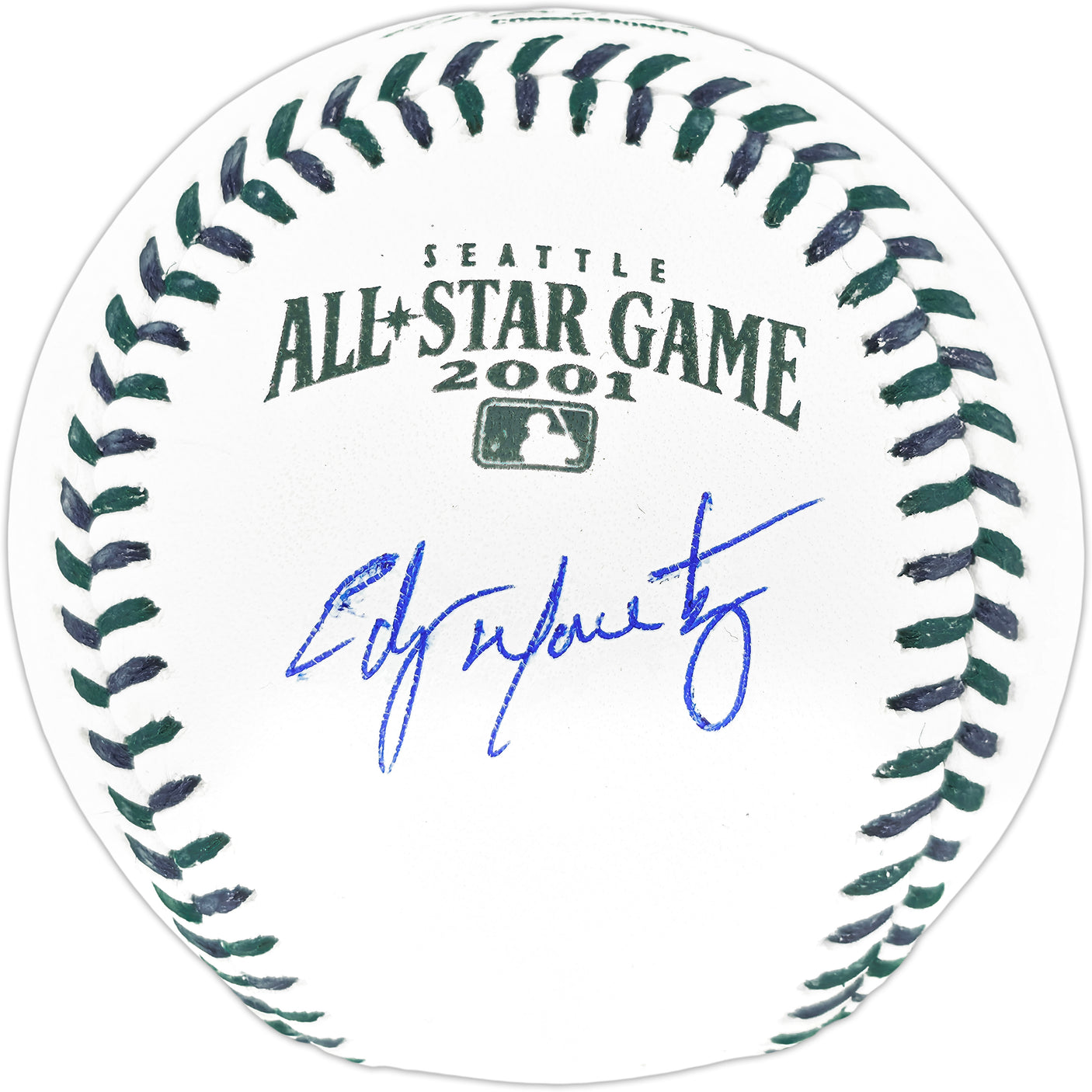 Edgar Martinez Autographed Official 2001 All Star Game Logo MLB Game Baseball Seattle Mariners Beckett BAS Witness Stock #252404