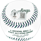 Edgar Martinez Autographed Official 2001 All Star Game Logo MLB Game Baseball Seattle Mariners Beckett BAS Witness Stock #252404
