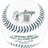 Edgar Martinez Autographed Official 2001 All Star Game Logo MLB Game Baseball Seattle Mariners Beckett BAS Witness Stock #252404