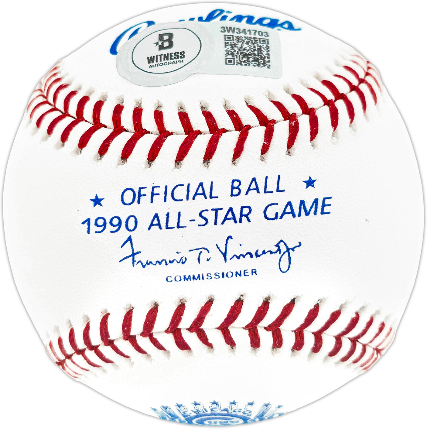 Ken Griffey Jr. Autographed Official 1990 All Star Game Logo Game Baseball Seattle Mariners (First ASG) Beckett BAS Witness Stock #252426