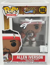 Allen Iverson Autographed Funko Pop Vinyl Figurine #102 Philadelphia 76ers Beckett BAS Witness Stock #252391