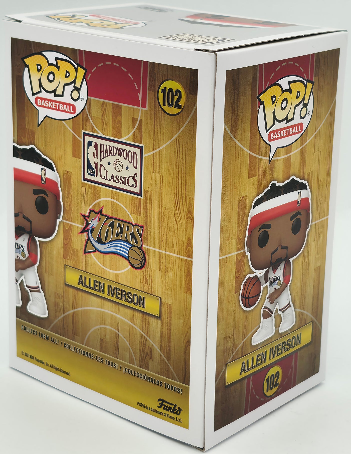 Allen Iverson Autographed Funko Pop Vinyl Figurine #102 Philadelphia 76ers Beckett BAS Witness Stock #252391