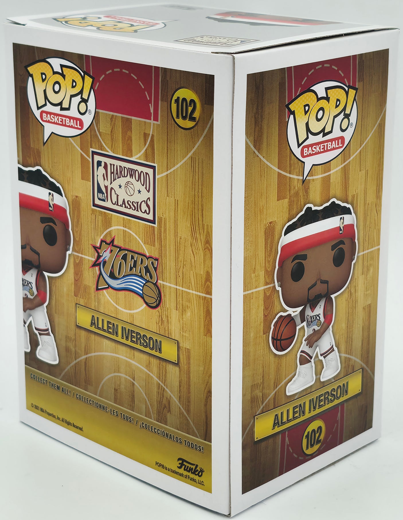 Allen Iverson Autographed Funko Pop Vinyl Figurine #102 Philadelphia 76ers Beckett BAS Witness Stock #252392