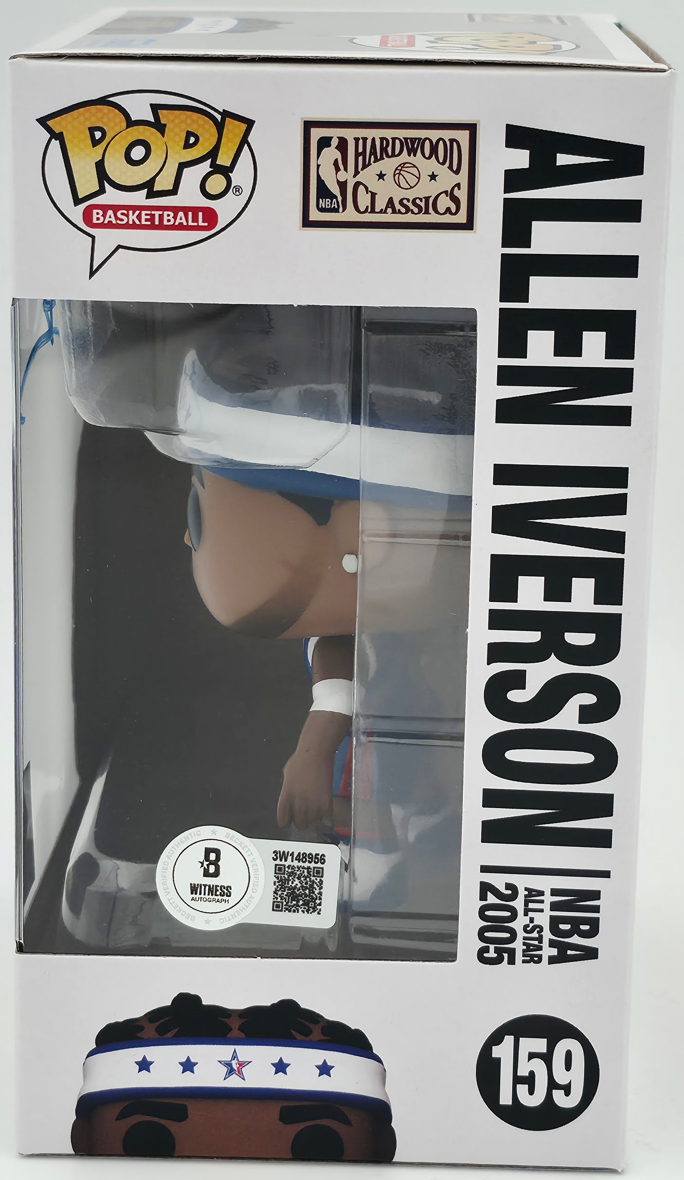 Allen Iverson Autographed Funko Pop Vinyl Figurine #159 Philadelphia 76ers Beckett BAS Witness Stock #252394