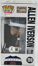 Allen Iverson Autographed Funko Pop Vinyl Figurine #159 Philadelphia 76ers Beckett BAS Witness Stock #252394