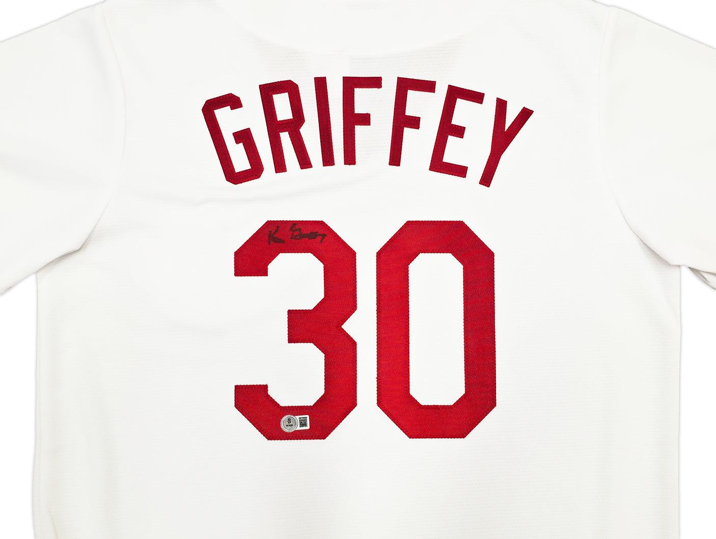 Cincinnati Reds Ken Griffey Sr. Autographed White Nike Cooperstown Collection Jersey Size Large Beckett BAS Witness Stock #252414