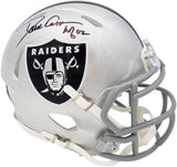 Dave Casper Autographed Oakland Raiders Silver Speed Mini Helmet "HOF 02" Beckett BAS Witness Stock #267463