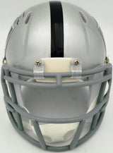 Dave Casper Autographed Oakland Raiders Silver Speed Mini Helmet "HOF 02" Beckett BAS Witness Stock #267463