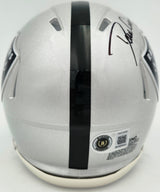 Dave Casper Autographed Oakland Raiders Silver Speed Mini Helmet "HOF 02" Beckett BAS Witness Stock #267463