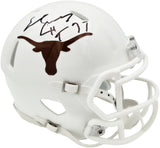 Earl Campbell Autographed Texas Longhorns White Speed Mini Helmet "HT 77" Beckett BAS Witness Stock #267465