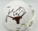 Earl Campbell Autographed Texas Longhorns White Speed Mini Helmet "HT 77" Beckett BAS Witness Stock #267465