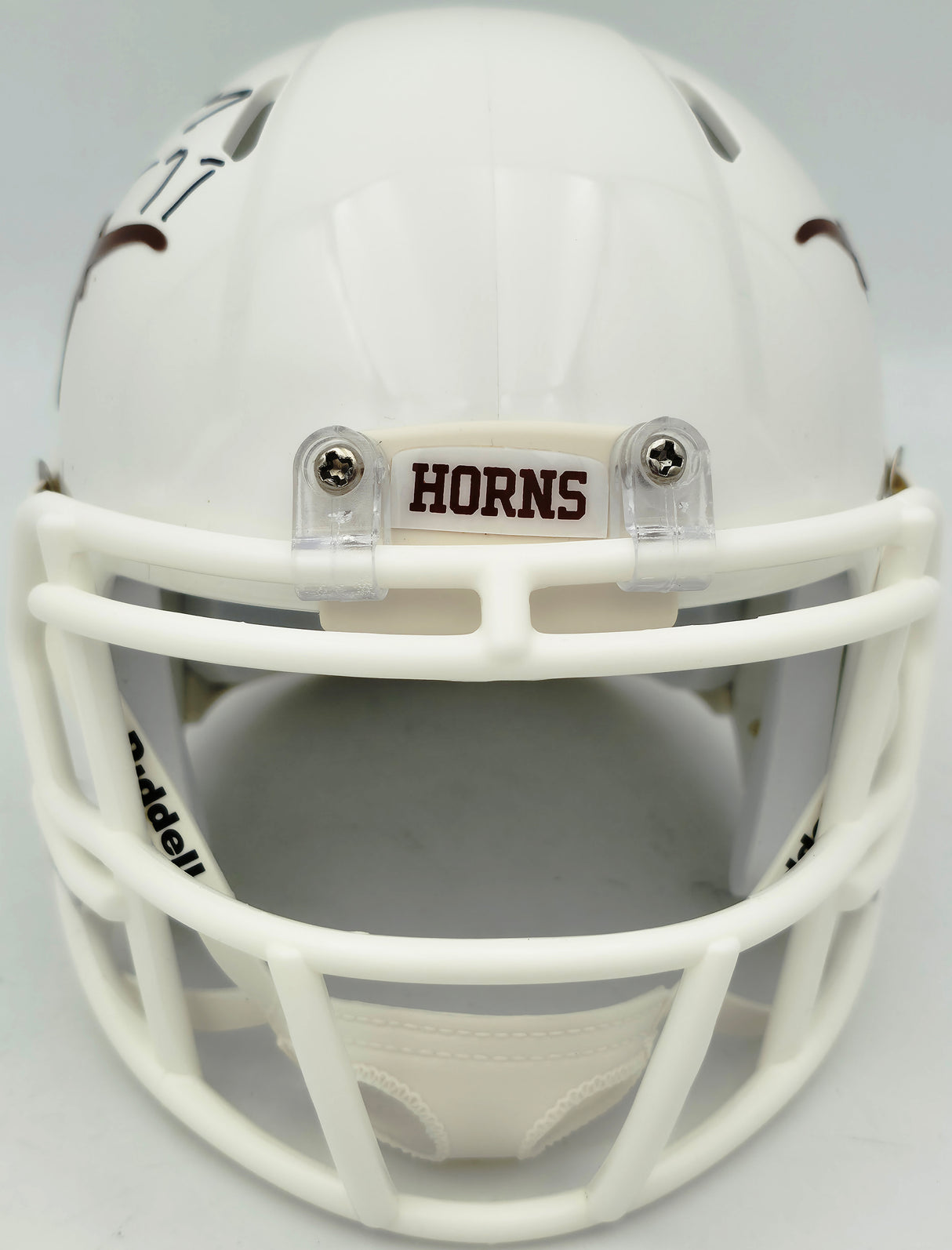 Earl Campbell Autographed Texas Longhorns White Speed Mini Helmet "HT 77" Beckett BAS Witness Stock #267465