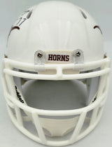 Earl Campbell Autographed Texas Longhorns White Speed Mini Helmet "HT 77" Beckett BAS Witness Stock #267465