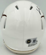 Earl Campbell Autographed Texas Longhorns White Speed Mini Helmet "HT 77" Beckett BAS Witness Stock #267465