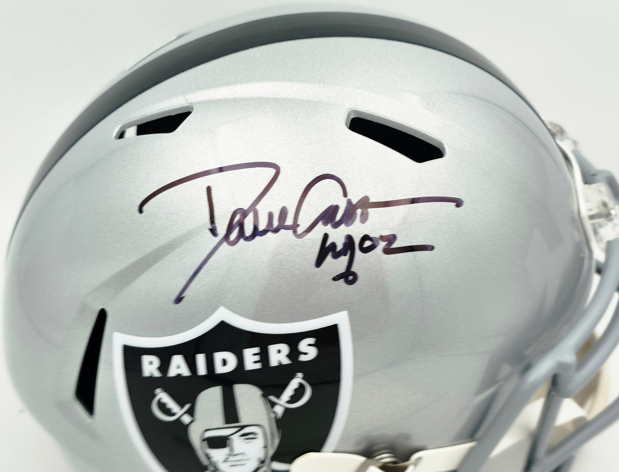 Dave Casper Autographed Oakland Raiders Silver Full Size Speed Replica Helmet "HOF 02" Beckett BAS Witness Stock #267480