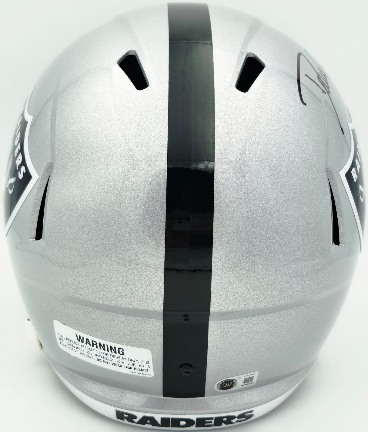 Dave Casper Autographed Oakland Raiders Silver Full Size Speed Replica Helmet "HOF 02" Beckett BAS Witness Stock #267480