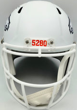 Steve Atwater Autographed Denver Broncos White 2024 Alternate Full Size Speed Replica Helmet Beckett BAS Witness Stock #267482