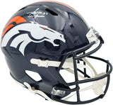 Steve Atwater Autographed Denver Broncos Blue 1997-2023 Throwback Full Size Speed Replica Helmet Beckett BAS Witness Stock #267483