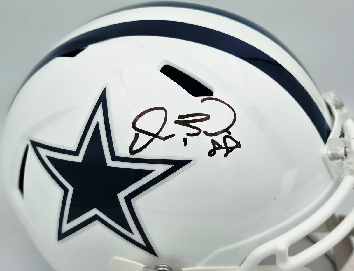 Dez Bryant Autographed Dallas Cowboys White 2022 Alternate Full Size Speed Replica Helmet Beckett BAS Witness Stock #267499