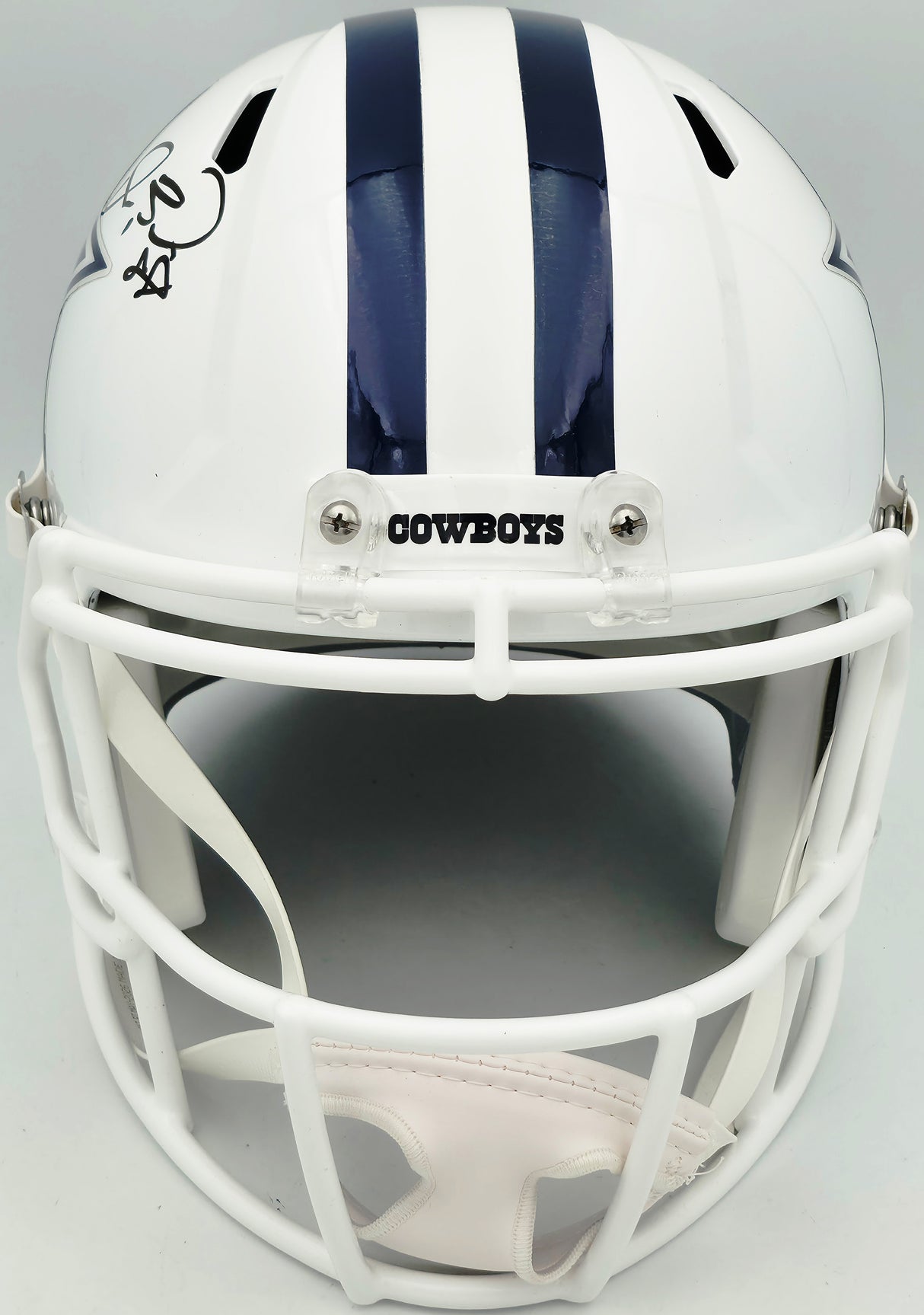 Dez Bryant Autographed Dallas Cowboys White 2022 Alternate Full Size Speed Replica Helmet Beckett BAS Witness Stock #267499